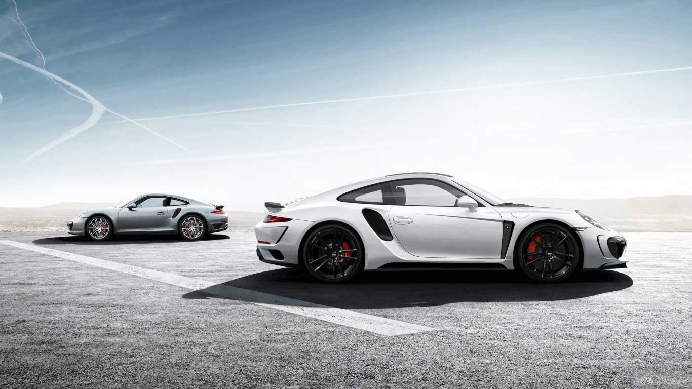 two Porsche cars